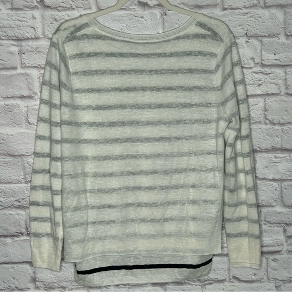 Pure Collection Linen Double Layer Striped Sweater NWT - Picture 6 of 14